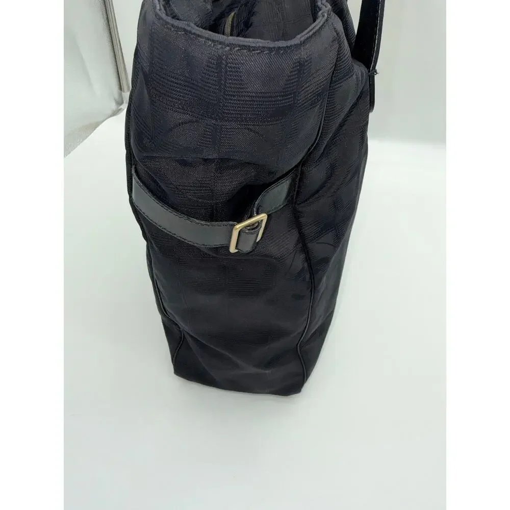 Chanel New Travel Line GM Tote Navy Blue CC Jacquard Bag Rare 8262233